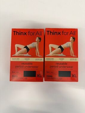 Thinx For All Reusable Period Underwear Black 2 Pair XL